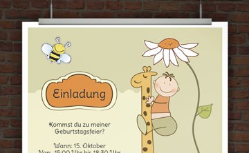 © Druckeselbst! kostenlose Kindergeburtstagseinladung