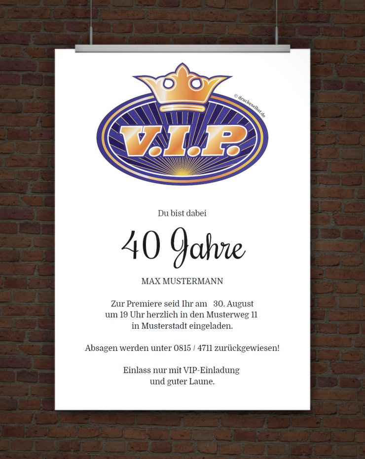 © Druckeselbst! Kostenlose VIP Einladung