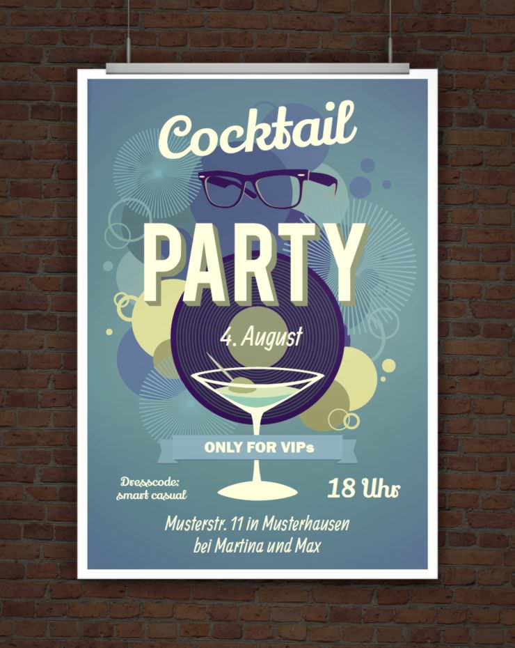 Vorlage Einladung Cocktail-Party