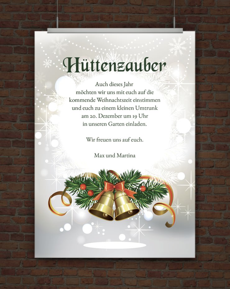 © Druckeselbst! Weihnachtseinladung Hüttenzauber