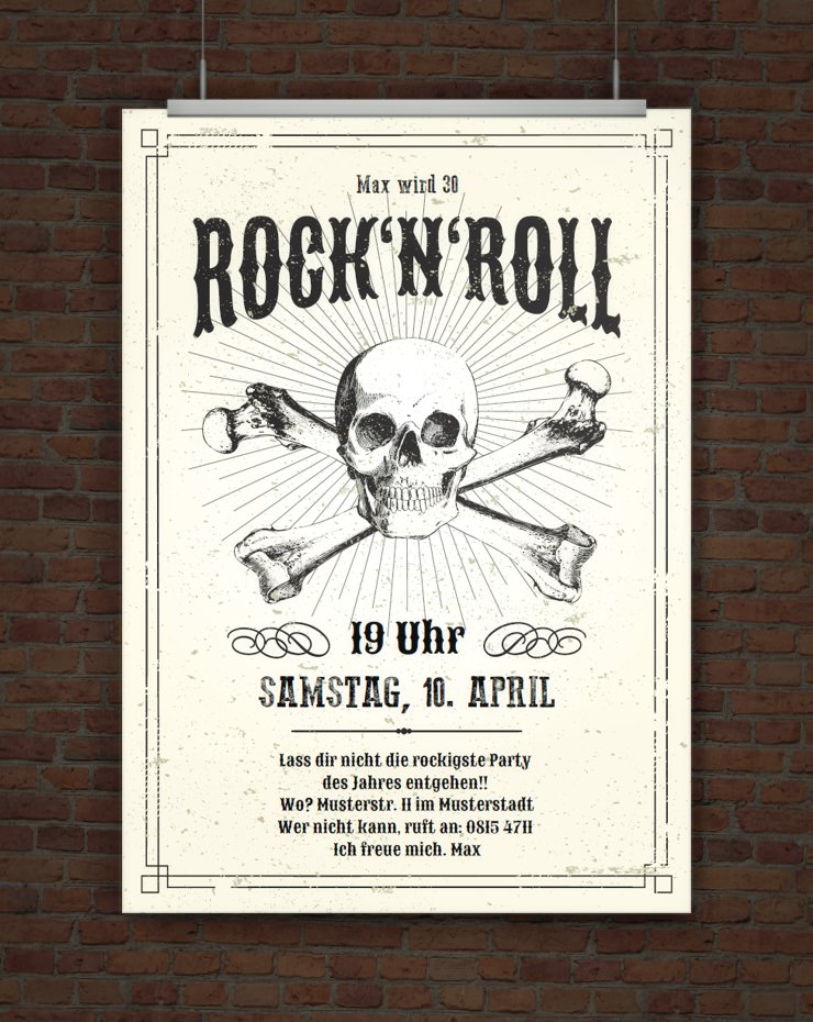 © Druckeselbst! Einladung Rock n Roll