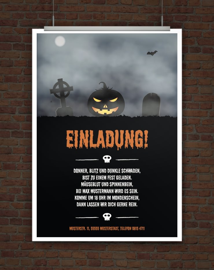 © Druckeselbst! Halloweeneinladung