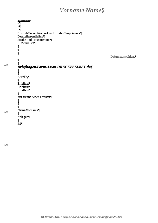 Drucke selbst! Kostenlose Layout-Briefvorlagen für Word