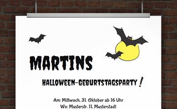 © Druckeselbst! Kostenlose Einladung Halloweenparty