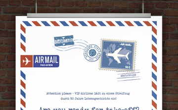 Einladungskarte Airmail