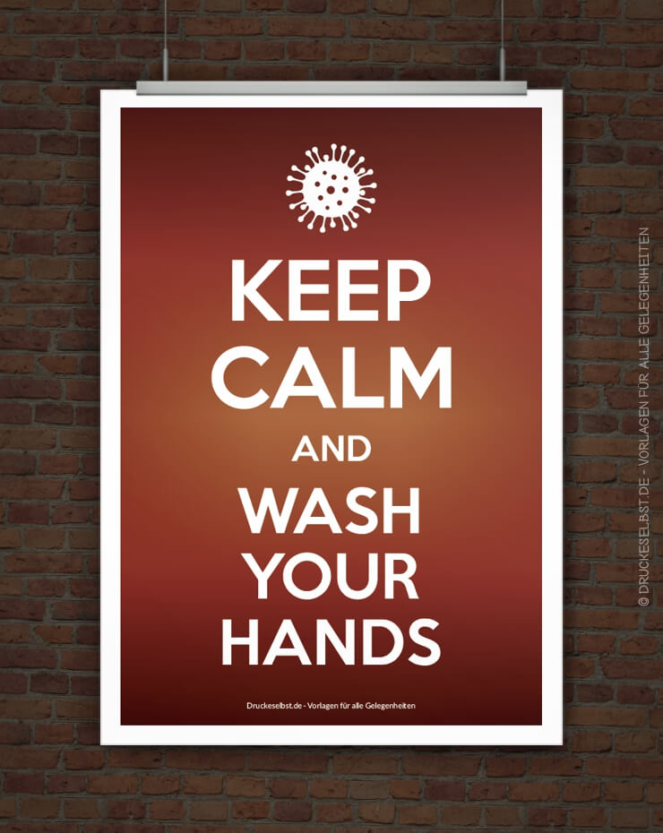 © Druckeselbst! KEEP CALM AND WASH YOUR HANDS