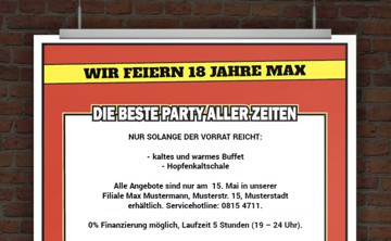 © Druckeselbst! Partyflyer kostenlos gestalten