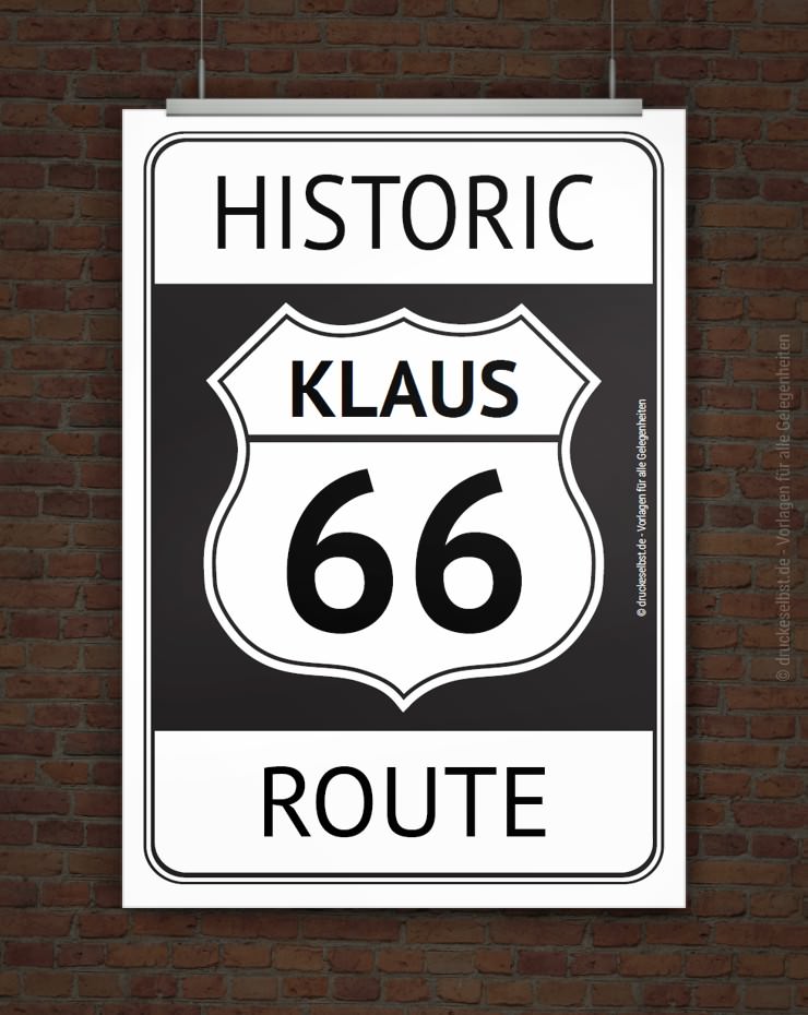 Personaliserbares Route 66 Poster