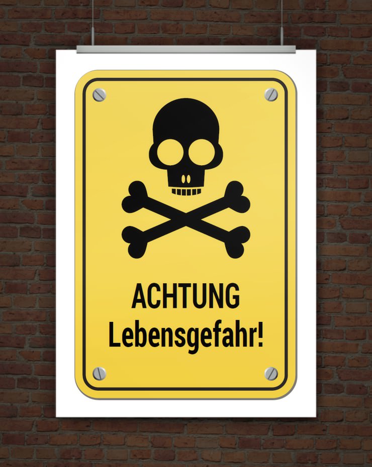 © Druckeselbst! Schild mit Totenkopf zum Ausdrucken