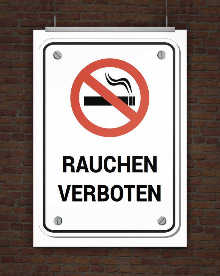 Schild Rauchen verboten Folie 7x7cm 21.5066 