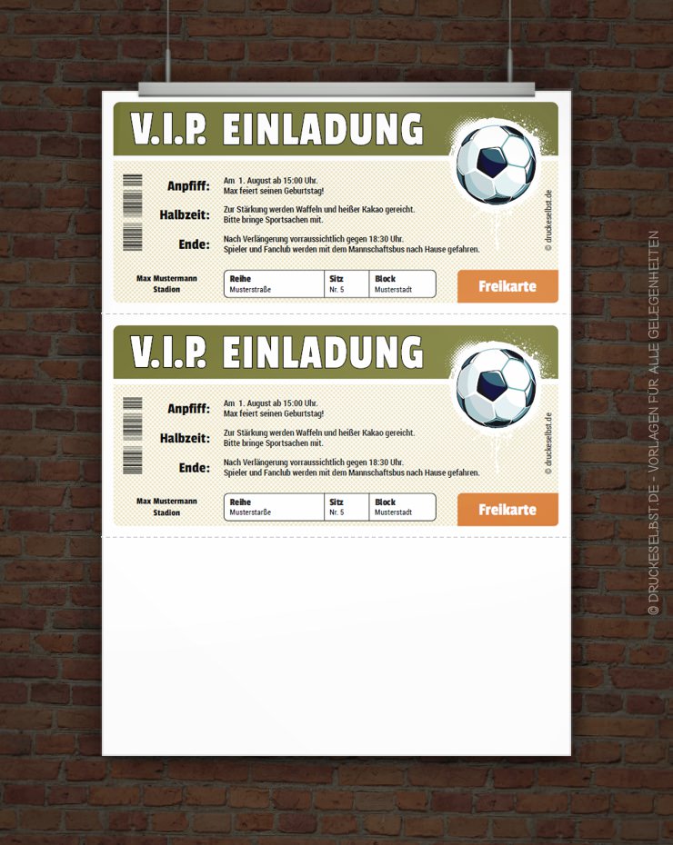 Drucke Selbst Kostenloses Vip Fussball Ticket