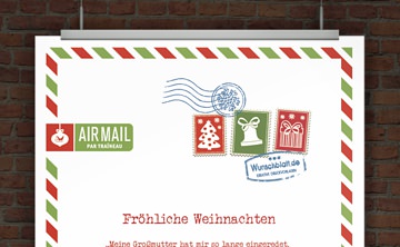 Weihnachtskarte AIRMAIL