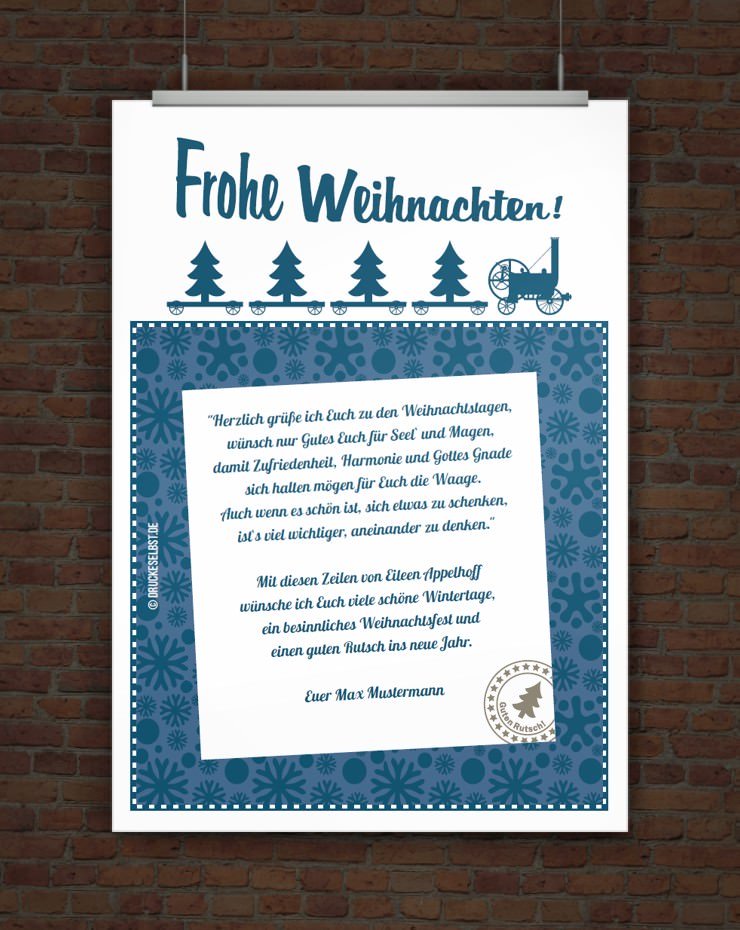 Drucke selbst! Kostenlose Vorlage Frohe Weihnachten