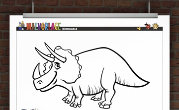 Gratis Ausmalvorlage Triceratops