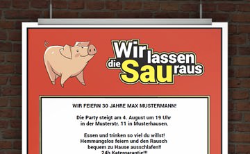© Druckeselbst! Witzige Partyeinladung